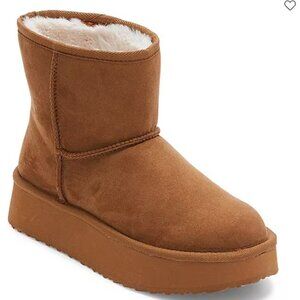 Cognac Platform Boots - with Memory Foam